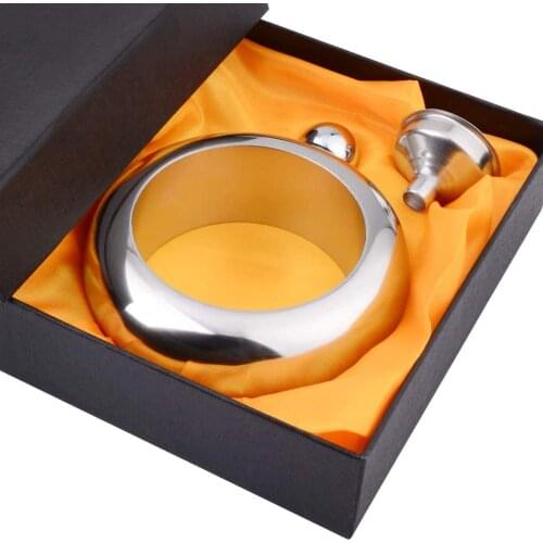 New Bangle Flask Stainless Steel Wine Hip Flask Bracelet Shaped Whiskey Drinkware Funnel Wine Bottle Set Box For Friend Gift