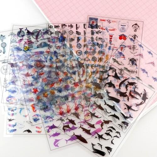 5 Pieces Of Whale Transparent DIY Sticker Diary Album Decoration Tool Material