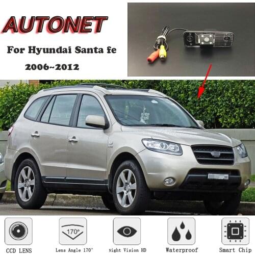 AUTONET HD Night Vision Backup Rear View camera For Hyundai Santa fe 2006~2012 CCD/license plate Camera or Bracket
