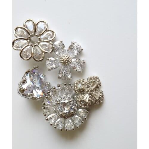 5pcs/lot Luxury crystal buttons Cubic zirconia button for coat Decorative CZ sewing buttons for cashmere Knit cardigan