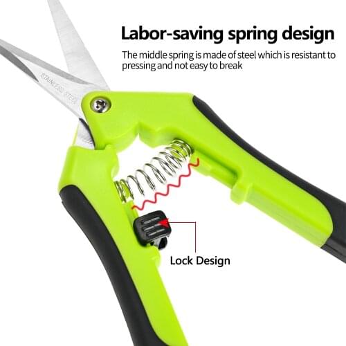 Stainless Steel Garden Pruning Shears Fruit Picking Scissors Household Potted Trim Weed Branches Small Scissors Gardening Tools