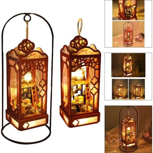 DIY Chinese Doll House Ancient Architecture Handmade Mini Wooden House Miniature Dollhouse Furniture Set Children Toy