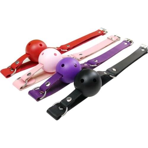 Adult Slave Harness Gag Ball BDSM Bondage Restraints Open Mouth Breathable Ball Harness Strap Gag Sex Toy for Women Accessories