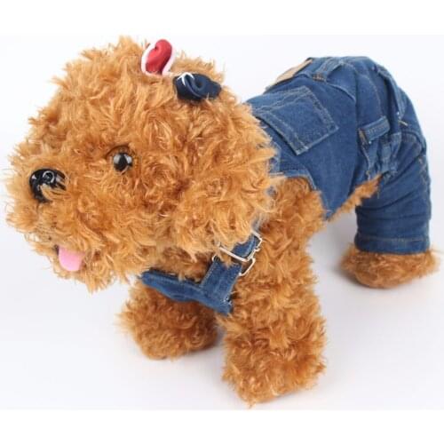 Small Dogs Jumpsuit Overalls Jeans Cats Clothes For Pets Costume Costumes Yorkshire dog onesie yorkshire terrier pyjama chien