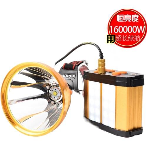 Super bright LED headlight glare long life rechargeable lithium fishing head mount 12 hernia searchlight lamp P100