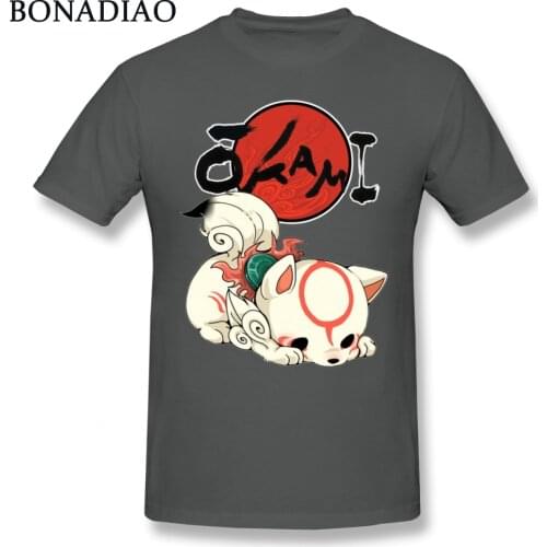 Whole Round Collar Vintage Okami Amaterasu Chibi Tee Shirt For Male Short Sleeve S-6XL Harajuku Streetwear T Shirt