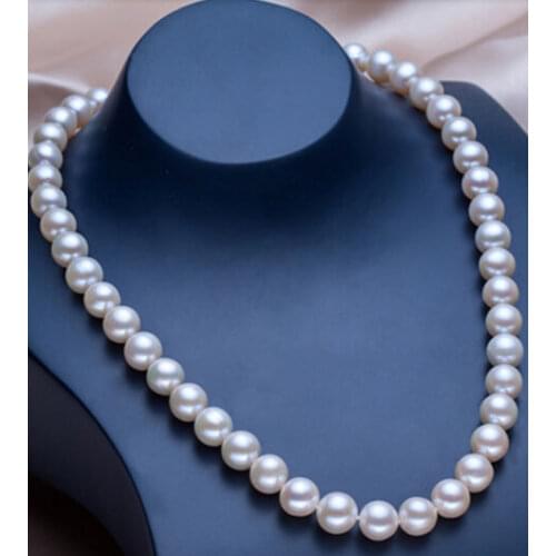 Women Gift word Love real New AAA 10-11MM PERFECT ROUND SOUTH SEA GENUINE WHITE PEARL NECKLACE 18" WW