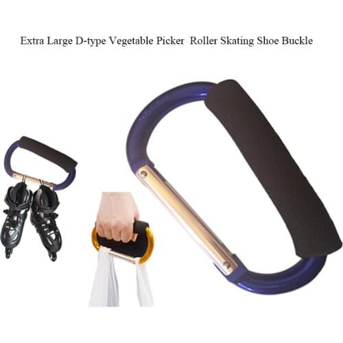 1pc Sponge Extra Large D-type Vegetable Picker Aluminum Carabiner colorful Outdoor Roller Skating Shoe Buckle Camping Accessory