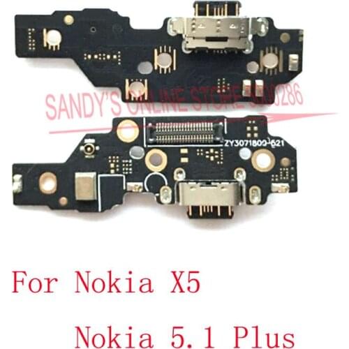 10 Pieces For Nokia X5 / 5.1 Plus Micro Dock Connector Board USB Charging Charge Port Board Dock Flex Cable For NK X5 5.1