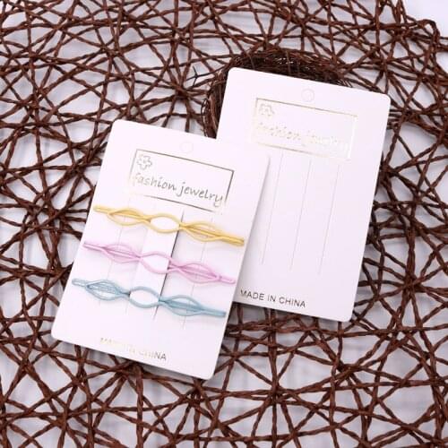 100PCS/Lot White Paper Hairpin Cards Display Jewelry Packaging Label Cards Rubber Band Headband Jewelry Cards 7.5*10.4cm