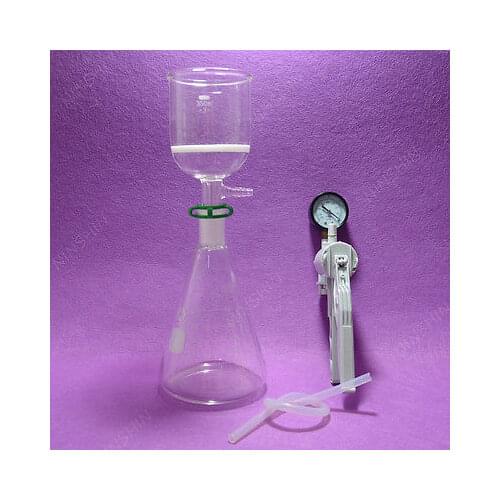 1000ml,Suction Filtration Unit,Buchner Funnel,1L Erlenmeyer Flask & Vacuum Pump