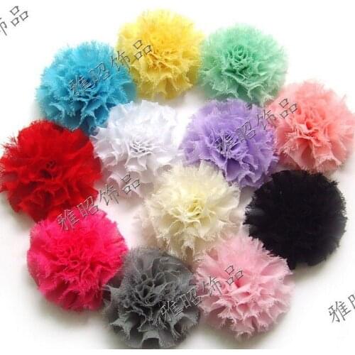 2018 Rose Chiffon lace flower , Shabby Chic Frayed flowers,Shabby Rosette Flowers mix color