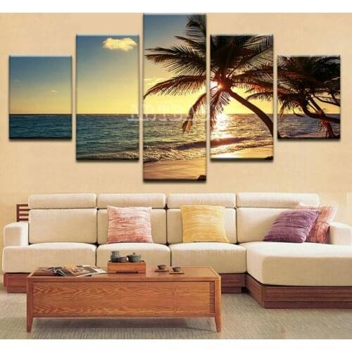 5d diamond painting sunset landscape tree five combination painting full square / round drill 3D diamond embroidery living