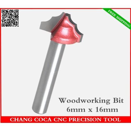 6mm*16mm,Freeshipping CNC solid carbide trimming End Mill,tungsten steel woodworking insert router bit,wood tools,lace knife
