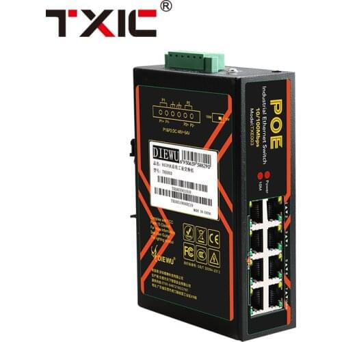 8 Ports POE Switch 10/100Mbps Industrial Grade Fast Network Switch DIN Rail Type Ethernet switch