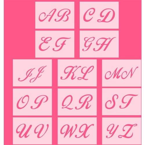 Aomily Letters Numbers Symbol Cake Stencil Airbrush Painting Mold Cookies Fondant Cake Mousse Mould Decorating Molds