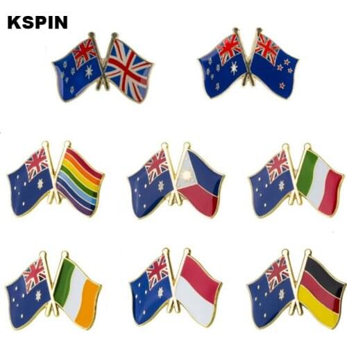 Australia Friendship Flag Metal Buttons for Clothes Icon Backpack Brooches Pins for Meeting Party