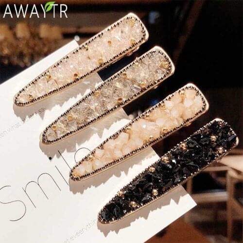 AWAYTR New Rhinestone Duckbill Women Girls Hair Clip Hair Accessories Barrettes Hairgrip Hairpin Headdress Ornaments Headwear