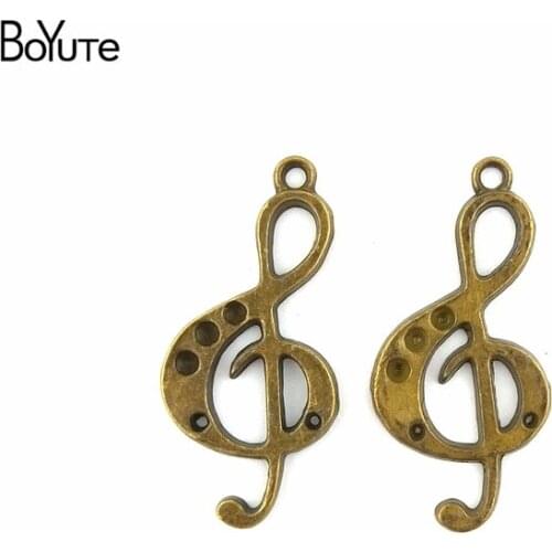 BoYuTe (50 Pieces/Lot) 36*18MM Zinc Alloy Materials Antique Bronze Silver Plated Musical Pendants Diy Jewelry Makings
