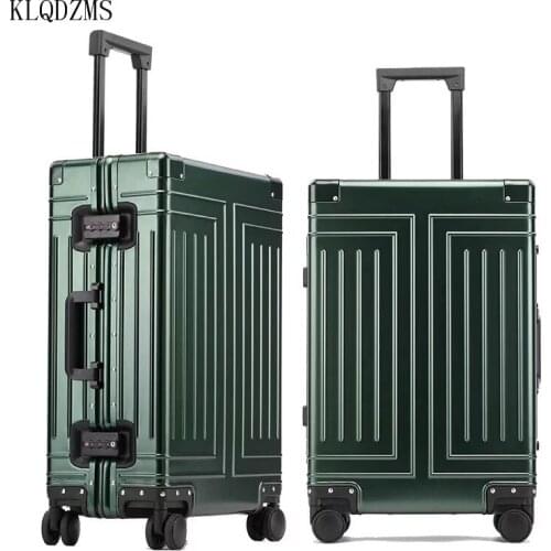 KLQDZMS 20’’24’’26’’29 Inch All Aluminum Alloy Fashion Travel Trolley Luggage Bag Removable Lining Advanced Business Suitcase