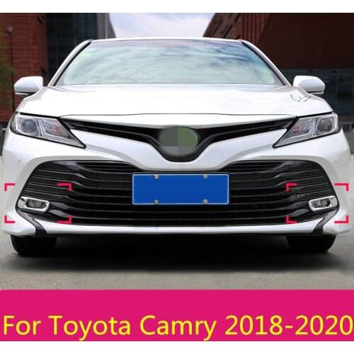 For Toyota Camry 8th Sedan 2018-2020 Car Front fog lampshade Rear Fog Light Cover Trim Strip Frame Lamps Car-styling Decoration