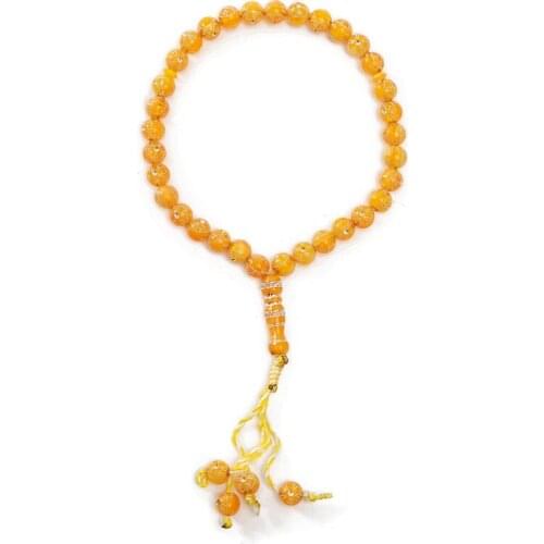 E56A Muslim 10mm/0.39" Tasbih 33 Rosary Resin Beads with Rhinestone Decor Islam Prayer Zikr Namaz Misbaha Multiple Colors