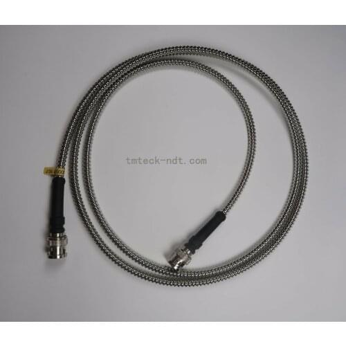 Cable for flaw detector, Equivalent BNC to BNC Krautkramer Armored BNC-BNC stainless steel Cable