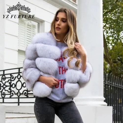 Women Warm Real Fox Fur Coat Short Slim Winter Genuine Fur Jacket Fashion Outwear Luxury Natural Fox Fur Coat For Girls FC-034