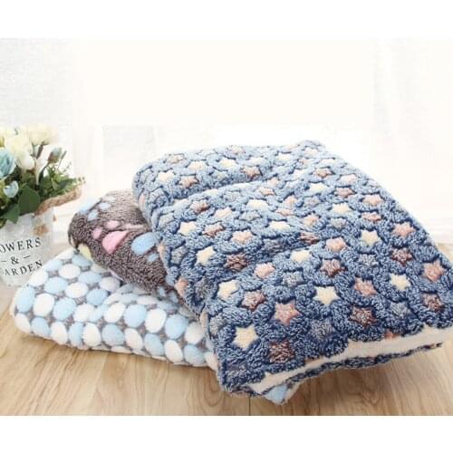 Dogs Cats Blanket Bed Mat Soft Coral Fleece Winter Thicken Warm Sleeping Dog Beds for Small Pet Medium Supply Dropshipping