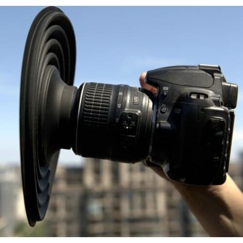 Matte Cover Micro SLR Camera Lens Hood Anti-glass Reflective Silicone Lens Cover Foldable Soft Sun Hood