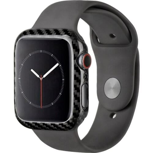 MCASE 2019 Luxury Ultra Thin Real Carbon Fiber for Apple Watch Series 4 44mm Slim Snug Cover Frame