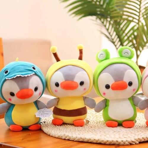 15cm/25cm Cute Penguin Plush Toy Animal Penguin Cosplay Unicorn Bee Frog Dinosaur Small Stuffed Doll For Children Kids