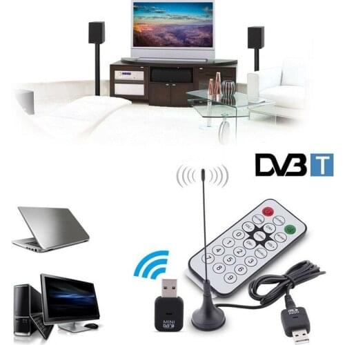 Mini USB 2.0 Digital DVB-T SDR+DAB+FM HDTV Tuner TV Stick Antenna Dongle Stick Video Broadcasting Recording Antena DVBT Receiver