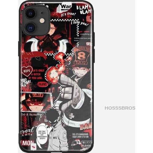 Fire Force Shinra Kusakabe soft silicone glass smooth Phone case shell cover for iPhone 6s 7 8 Plus X XR XS 11 12 mini Pro Max