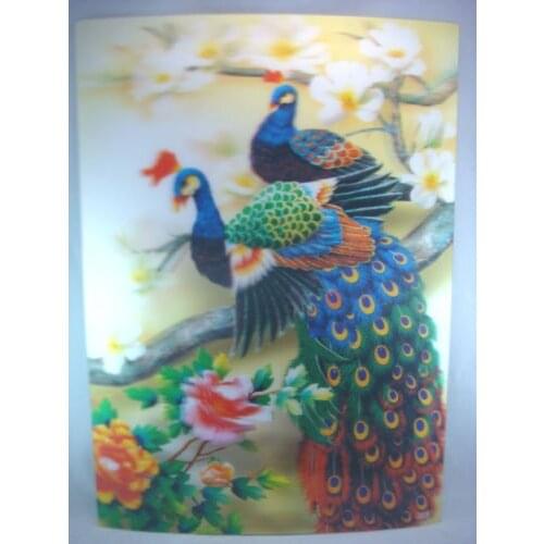 3D Effect Plastic Picture Wall Hanging-Peafowl-Peacock