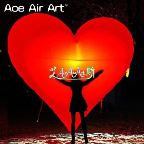 Portable hanging up big decoration Inflatable broken heart with white lights for event and party come with air blower