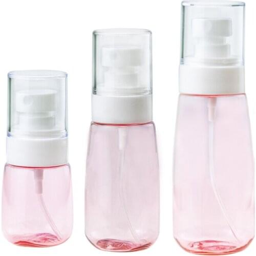 6PC 30ml 60ml 100ml Portable Pink Spray Bottle Perfume Liquid Refillable Plastic Travel Cosmetic Bottle Spray Pump Bottles