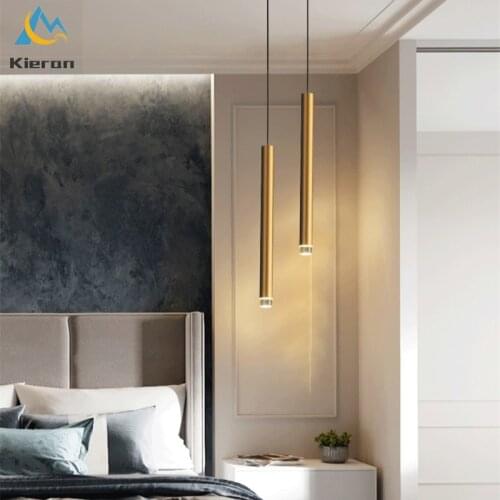 Post-Modern Luxury Minimalist Pendant Lights Restaurant Bar Strip Bedroom Bedside Lamp Home Decor Led Hanging Light Fixtures