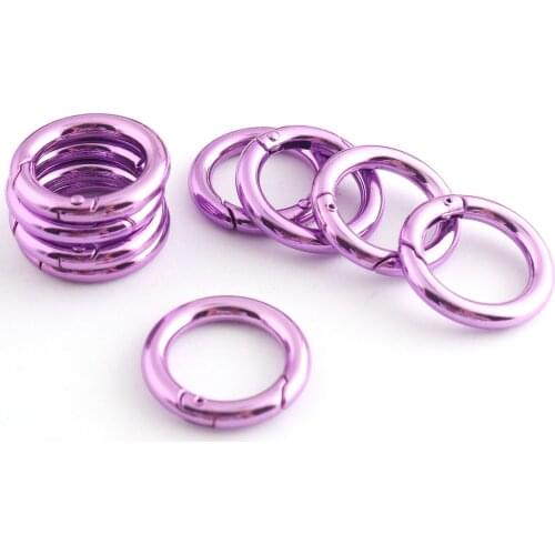17mm Inside Szie O Rings Purple Carabiners Clips Snap Hooks Snap Trigger Buckle Zinc Alloy Spring Gate Buckles DIY Accessory