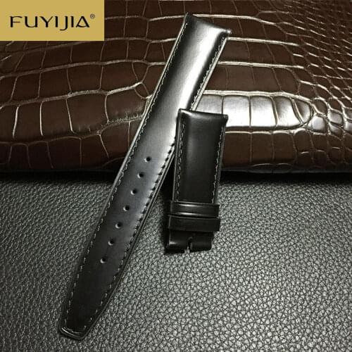 FUYIJIA Handmade Cordovan Strap 20MM 22MM Custom NGENIEUR FAMILY Watch Band Men Women Watchbands Brand Horse Hip Leather Belt 19