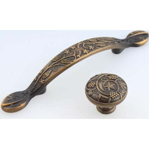 76mm retro style furniture door handles bronze kitchen cabinet cupboard pull handles 3" antique brass cretaive drawer knobs pull