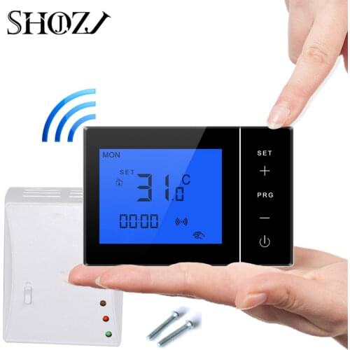 Samrt house Programble wireless Control of Adjustable Gas Boiler with Receiver RF transmitter Mounting Plate Thermostat