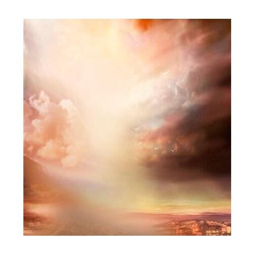 TR 8x8ft Sunset Cloud Sky Photography Background Bright Bokeh Sky Photo Backdrop Vinyl Photo Studio Backdrops for Wedding Shoot