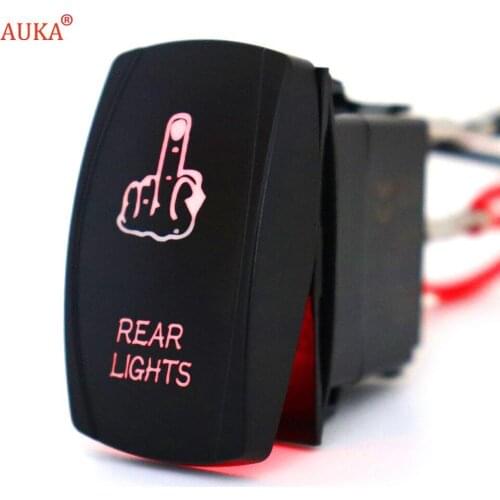 Waterproof 5 Pin Rocker Switch Rear Lights Laser SPST ON/OFF Backlit LED Light 20A 12V For Auto Automotive Truck Boat Marine