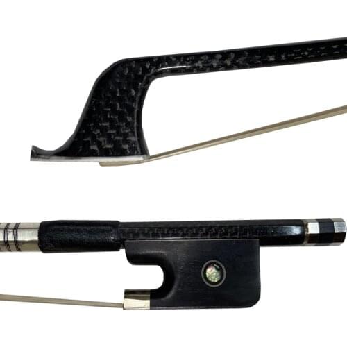 Yinfeel 1pcs of Carbon Fiber 4/4 Cello Bow braid weave carbon fiber White Horse Hair Cello Parts