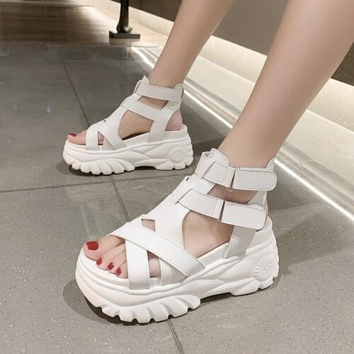 Inner Increase Fashion Solid Color Hollow Wedge Heel Ladies Sports Sandals With Waterproof Platform Summer Hot Sale