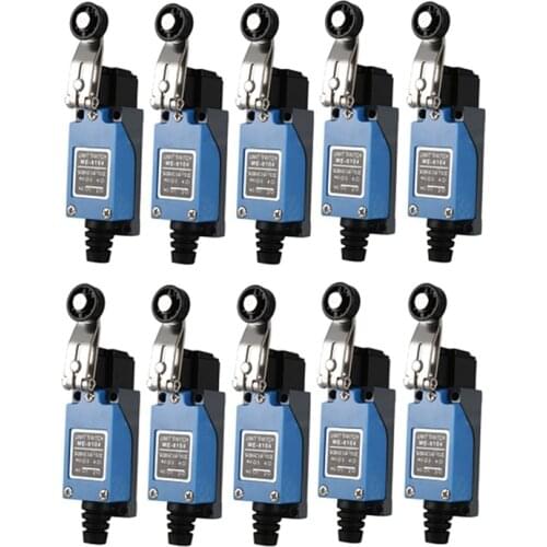 10Pcs ME-8104 Momentary Roller Arm Type Limit Switch for CNC Mill 5A 250V ME8104 Mini Switch