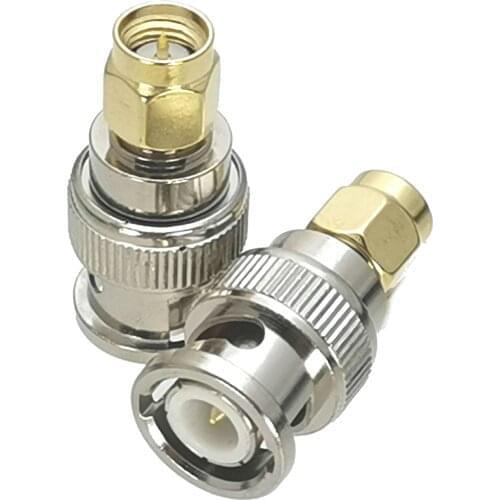 10Pcs Connector BNC Male Plug to SMA Male Plug RF Adapter Coaxial High Quanlity