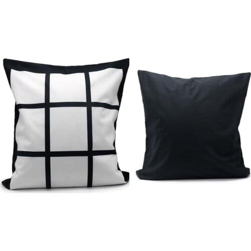 10pcs Winter Pillow case Sublimation 9 panel Blank Peach skin velvet heat transfer cushion cover 40*40cm