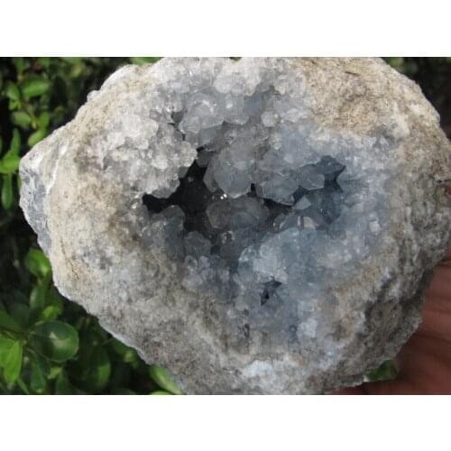 1837g Natural quartz crystal blue SPAR hole healing Madagascar